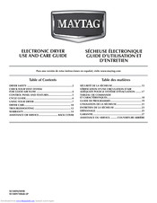 Maytag W10096989B Use And Care Manual