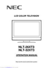 NEC NLT-32XT3 Operation Manual