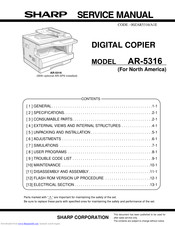 Sharp AR-5316 Service Manual