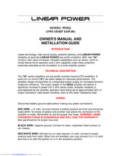 Linear Power 992IQ Owner's Manual And Installation Manual