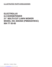 Electrolux 6053SD Illustrated Parts Breakdown