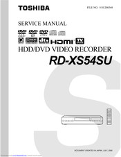 Toshiba RD-XS54SU Service Manual