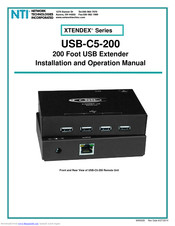 Network Technologies Xtendex USB-C5-200 Installation And Operation Manual