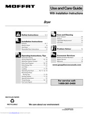 Moffat Dryer Use And Care Manual