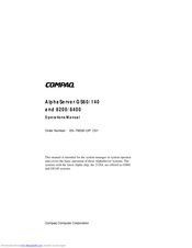 Compaq AlphaServer GS140 Operation Manual