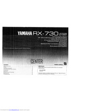 Yamaha RX-730 Owner's Manual