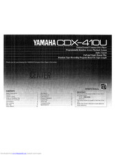 Yamaha CDX-410U Owner's Manual