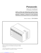 Panasonic CW-C50GU Installation And Operating Instructions Manual