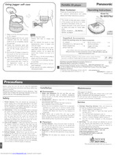 Panasonic SLSX276J - PORT. CD PLAYER Operating Instructions Manual