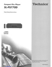 Panasonic SLPS770D - COMPACT DISC PLAYER Operating Instructions Manual