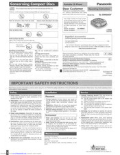 Panasonic SLSW660V - PORT. CD PLAYER Operating Instructions Manual