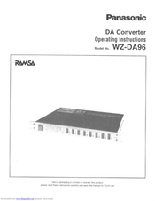 Panasonic Ramsa WZ-DA96 Operating Instructions Manual