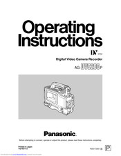 Panasonic AGDVC200 - DV CAMCORDER Operating Instructions Manual