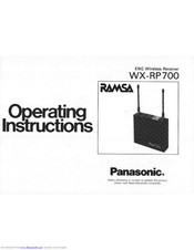 Panasonic RAMSA WX-RP700 Operating Instructions Manual
