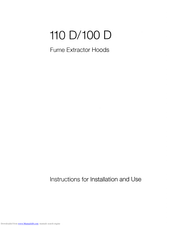 AEG 100 D Instructions For Installation And Use Manual