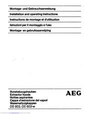 AEG DS 603 Installation And Operating Instructions Manual