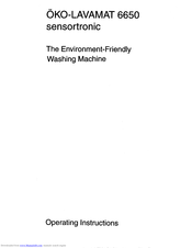 AEG OKO lavamat 6650 sensotronic Operating Instructions Manual