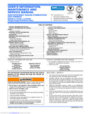 York International DGAA077BDTB User's Information, Maintenance And Service Manual