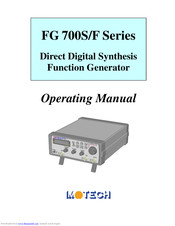 Motech FG 700S Series Operating Manual