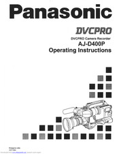 Panasonic AJ-D400P Operating Instructions Manual