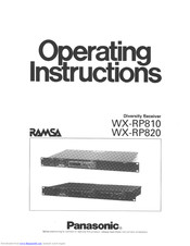 Panasonic Ramsa WX-RP810 Operating Instructions Manual
