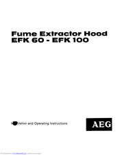 AEG EFK 100 Operating Instructions Manual