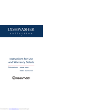 Kleenmaid DW20W Instructions For Use And Warranty Details