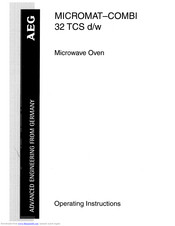 AEG MICROMAT-COMBI 32 TCS d/w Operating Instructions Manual