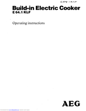 Aeg E 64.1 KLF Operating Instructions Manual