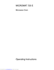 AEG Micromat 725 E Operating Instructions Manual
