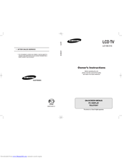 Samsung LE15E31S Owner's Instructions Manual