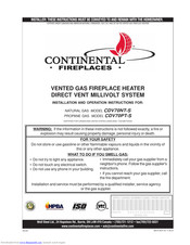 Continental Fireplaces CDV70PT-S Installation And Operation Instructions Manual