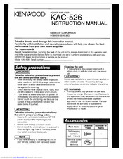 KENWOOD KAC-526 Instruction Manual