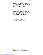 AEG Micromat-DUO 21TGS d/w Operating Instructions Manual