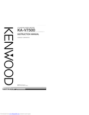 KENWOOD KA-V7500 Instruction Manual