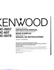 KENWOOD KRC-507S Instruction Manual