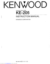 KENWOOD KE-205 Instruction Manual