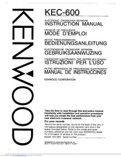 KENWOOD KEC-600 Instruction Manual