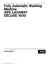 AEG Lavamat Deluxe 1000 Instructions Manual