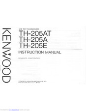 KENWOOD TH-205AT Instruction Manual