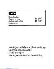 AEG D 6.03 Operating Instructions Manual