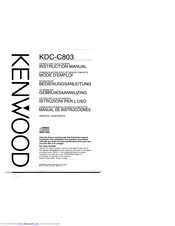 KENWOOD KDC-C803 Instruction Manual
