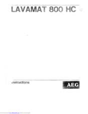 AEG Lavamat 800 HC Instructions Manual