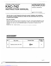 KENWOOD KAC-742 Instruction Manual