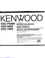 KENWOOD KDC-PS809 Instruction Manual