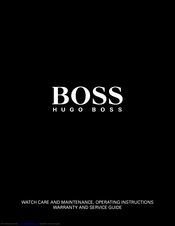 Boss Watches Care And Maintenance, Operating Instructions Warranty And Service Manual