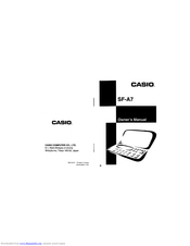 CASIO SF-A7 Owner's Manual