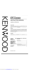 KENWOOD KR-A3060 Instruction Manual