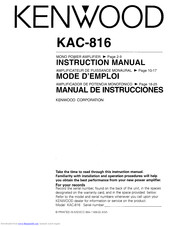 KENWOOD KAC-816 Instruction Manual