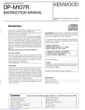 Kenwood DP-M107R Instruction Manual
